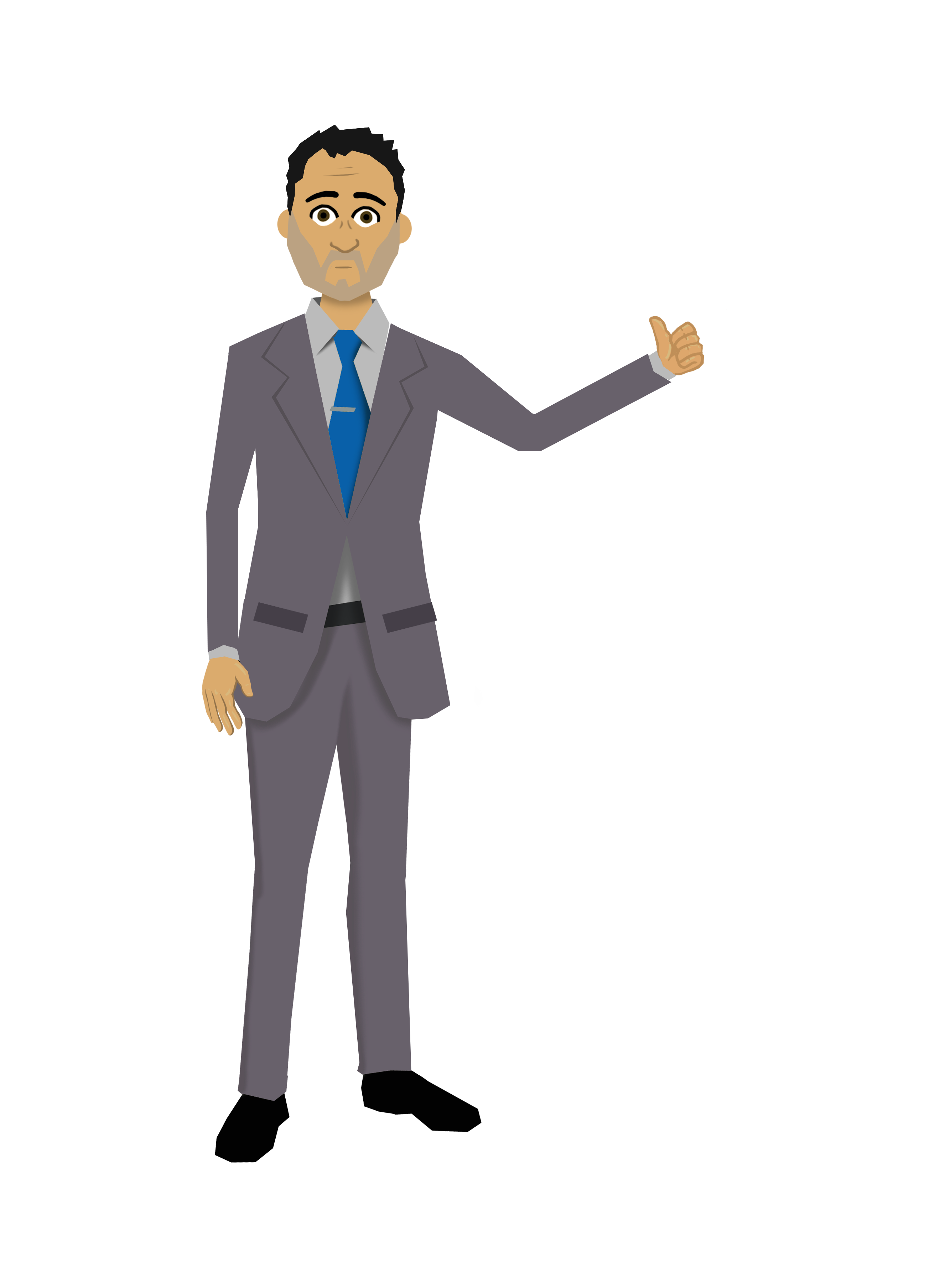 32 man grey suit 1 thumbs up